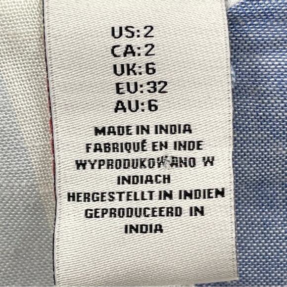 Joie Linen Blend Mini Sun Dress Striped Blue White Milkmaid Beachy Preppy Size 2 - Picture 10 of 12